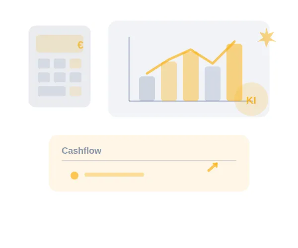 Illustration: Zahlen, Finanzen und Auswertung mit KI