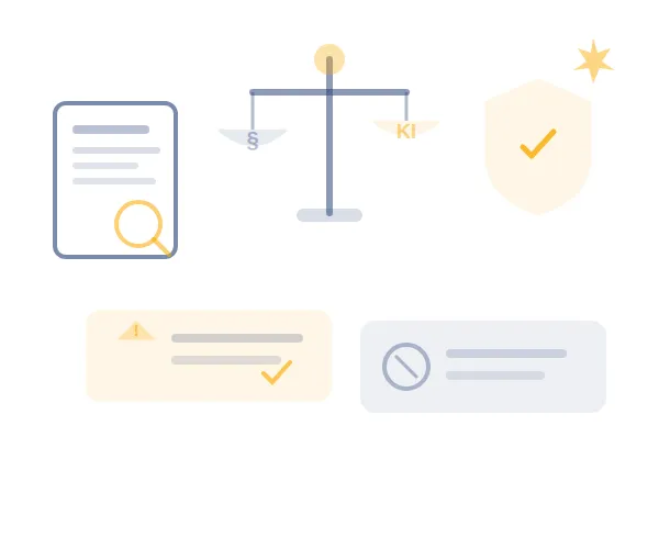 Illustration: Recht, Verträge und Compliance mit KI