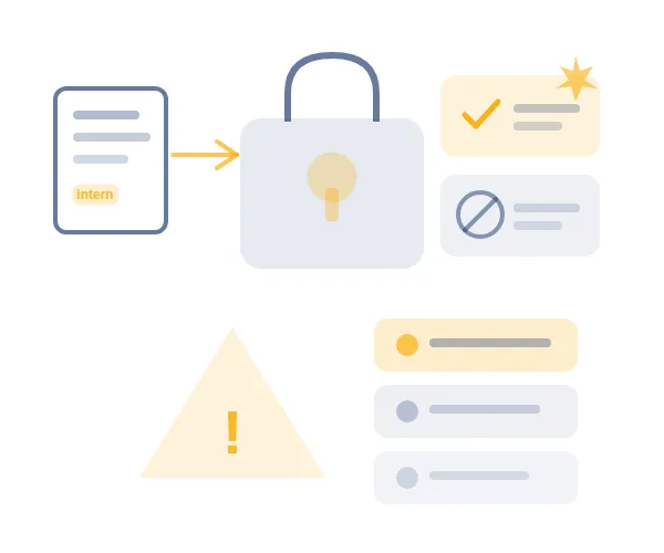 Illustration: Unternehmensdaten, Geheimhaltungsstufen und verantwortungsvolle KI-Nutzung