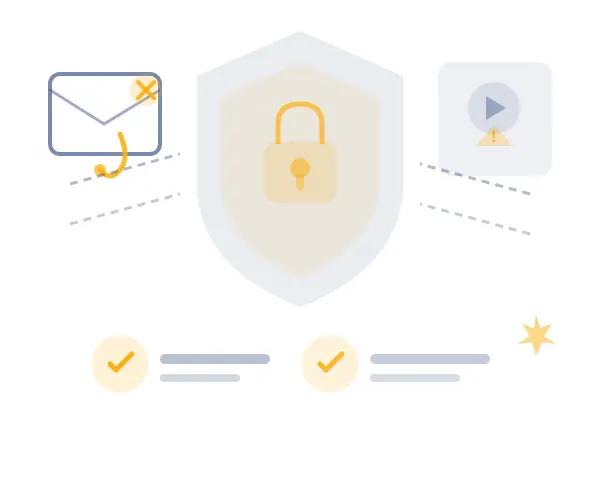 Illustration: KI-Sicherheit, Cybersecurity, Deepfake-Betrug, KI-Phishing und Schutz im Arbeitsalltag
